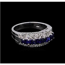 1.20ctw Sapphire and Diamond Ring - 14KT White Gold