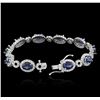 Image 3 : 14KT White Gold 8.85ctw Sapphire and Diamond Bracelet