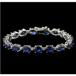 14KT White Gold 22.10ctw Sapphire and Diamond Bracelet