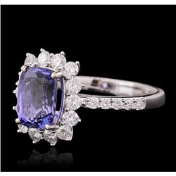 14KT White Gold 1.80ct Tanzanite and Diamond Ring