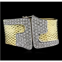 5.57ctw Diamond Bangle Bracelet - 18KT Yellow Gold