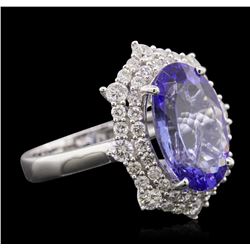 14KT White Gold 5.20ct Tanzanite and Diamond Ring