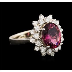 14KT White Gold 2.36ct Pink Tourmaline and Diamond Ring