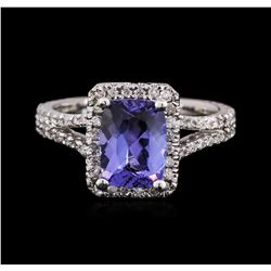 14KT White Gold 1.83ct Tanzanite and Diamond Ring