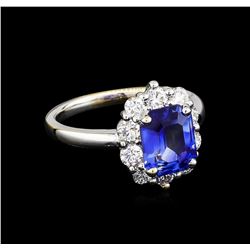 2.60ct Blue Sapphire and Diamond Ring - 18KT White Gold