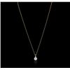 Image 2 : 14KT Yellow Gold 0.41ctw Diamond Pendant With Chain