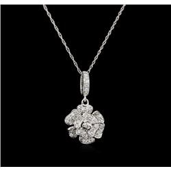 0.30ctw Diamond Pendant With Chain - 14KT White Gold