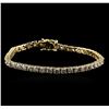Image 1 : 14KT Yellow Gold 5.01ctw Diamond Tennis Bracelet