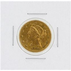 1881 $5 VF Liberty Head Half Eagle Gold Coin