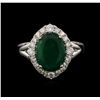 Image 2 : 3.30ct Emerald and Diamond Ring - 18KT White Gold