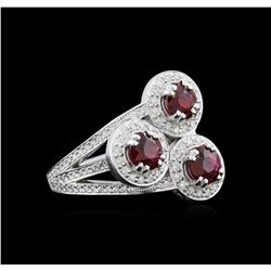 2.64ctw Ruby and Diamond Ring - 14KT White Gold