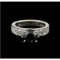 2.43ctw Black Diamond Ring - 18KT White Gold