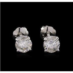 0.75ctw Diamond Stud Earrings - 14KT White Gold