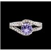 Image 2 : 1.43ct Tanzanite and Diamond Ring - 14KT White Gold