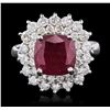 Image 2 : 18KT White Gold 4.68ct Ruby and Diamond Ring