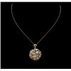 Image 2 : 14KT Yellow Gold 1.85ctw Diamond Pendant With Chain