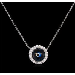 0.37ctw Diamond Pendant With Chain - 14KT White Gold