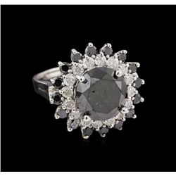 7.64ctw Black Diamond Ring - 14KT White Gold