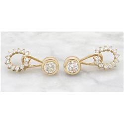 1.80ctw Diamond Earrings - 14KT Yellow Gold