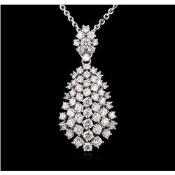 14KT White Gold 6.92ctw Diamond Pendant with Chain