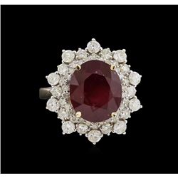 9.31ct Ruby and Diamond Ring - 14KKT Yellow Gold