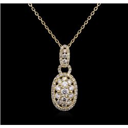 1.16ctw Diamond Pendant With Chain - 14KT Yellow Gold