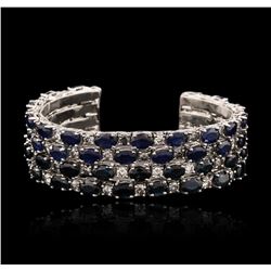 Two-Tone 25.20ctw Sapphire and Diamond Bracelet