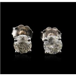 14KT White Gold 1.04ctw Diamond Stud Earrings