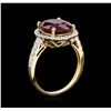 Image 3 : 6.61ct Ruby and Diamond Ring - 14KT Yellow Gold