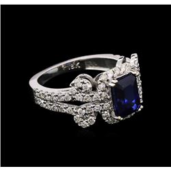 2.02ct Sapphire and Diamond Ring - 18KT White Gold