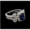 Image 1 : 2.02ct Sapphire and Diamond Ring - 18KT White Gold