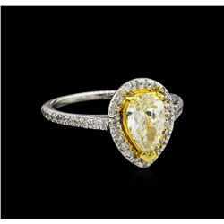 1.25ctw Fancy Light Yellow Diamond Ring - 14KT Two-Tone Gold