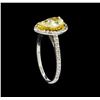 Image 3 : 1.25ctw Fancy Light Yellow Diamond Ring - 14KT Two-Tone Gold