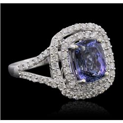 14KT White Gold 2.30ct Tanzanite and Diamond Ring