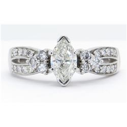 1.01ctw Diamond Ring - 14KT White Gold