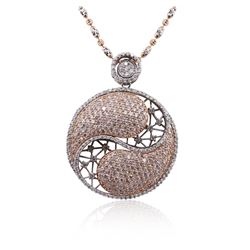 14KT Two-Tone Gold 3.88ctw Diamond Pendant With Chain