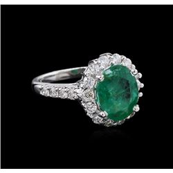 2.65ct Emerald and Diamond Ring - 14KT White Gold