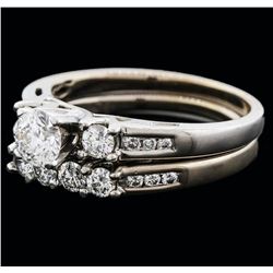 14KT White Gold 1.00ctw Diamond Wedding Ring Set