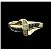 Image 2 : 14KT Yellow Gold 0.16ctw Sapphire and Diamond Ring