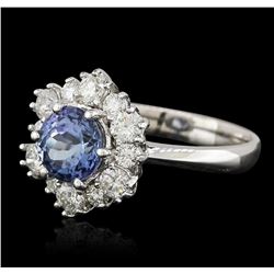 14KT White Gold 1.74ct Tanzanite and Diamond Ring