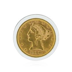 1900 $5 BU Liberty Head Half Eagle Gold Coin