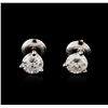 Image 1 : 14KT White Gold 1.03ctw Diamond Stud Earrings