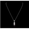 Image 2 : 18KT White Gold Princess and Diamond Pendant With Chain