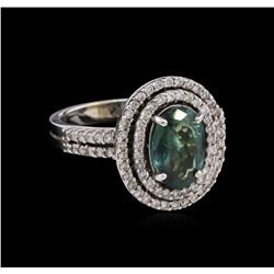 1.98ct Alexandrite and Diamond Ring - 14KT White Gold