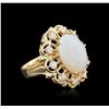 Image 1 : 14KT Yellow Gold 3.37ct Opal and Diamond Ring