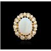 Image 2 : 14KT Yellow Gold 3.37ct Opal and Diamond Ring