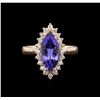 Image 2 : 2.50ct Tanzanite and Diamond Ring - 14KT Rose Gold