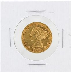 1892 $5 AU Liberty Head Half Eagle Gold Coin