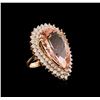 Image 1 : 22.88ct Morganite and Diamond Ring - 14KT Rose Gold