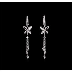 0.77ctw Diamond Earrings - 14KT White Gold